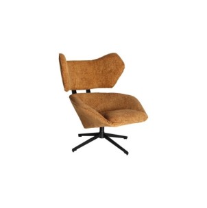 Sillón Giratorio PRIVAS, Poliéster / Ocre, Negro - Kodu...