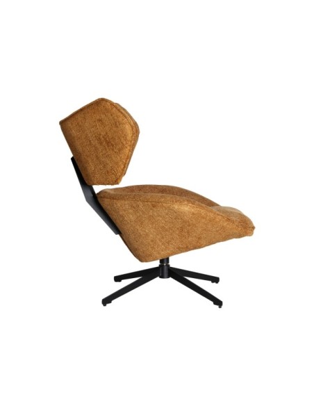 Sillón Giratorio PRIVAS, Poliéster / Ocre, Negro - Kodu Home Design