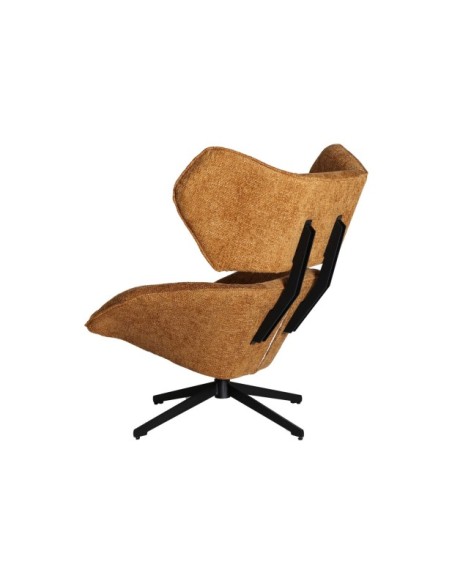 Sillón Giratorio PRIVAS, Poliéster / Ocre, Negro - Kodu Home Design