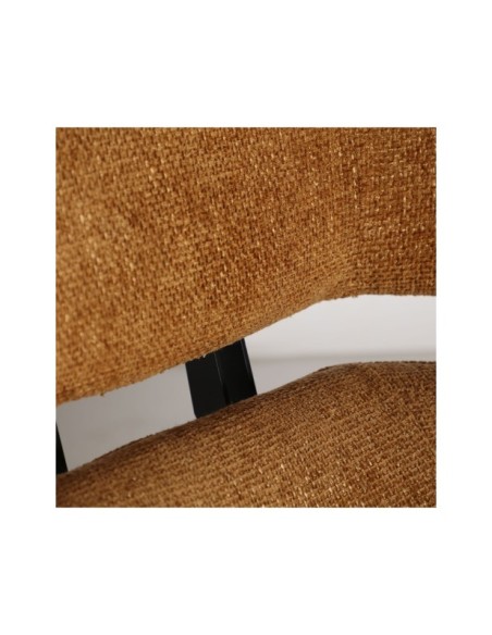 Sillón Giratorio PRIVAS, Poliéster / Ocre, Negro - Kodu Home Design