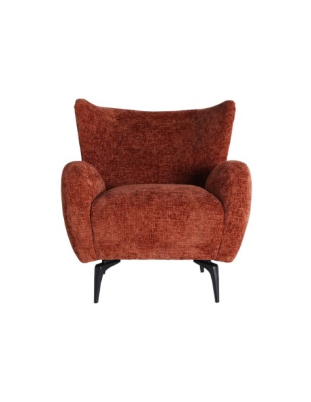 Sillón SARNEN, Poliéster / Marrón, Latón, Negro - Kodu Home Design