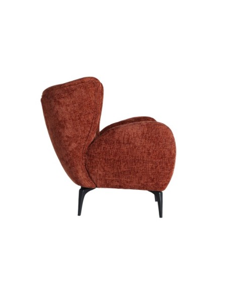 Sillón SARNEN, Poliéster / Marrón, Latón, Negro - Kodu Home Design