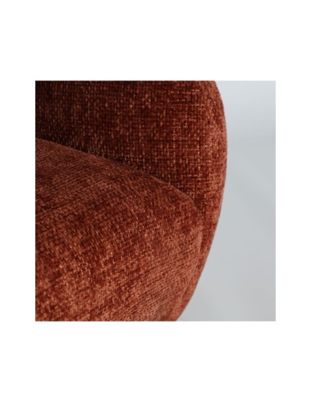 Sillón SARNEN, Poliéster / Marrón, Latón, Negro - Kodu Home Design