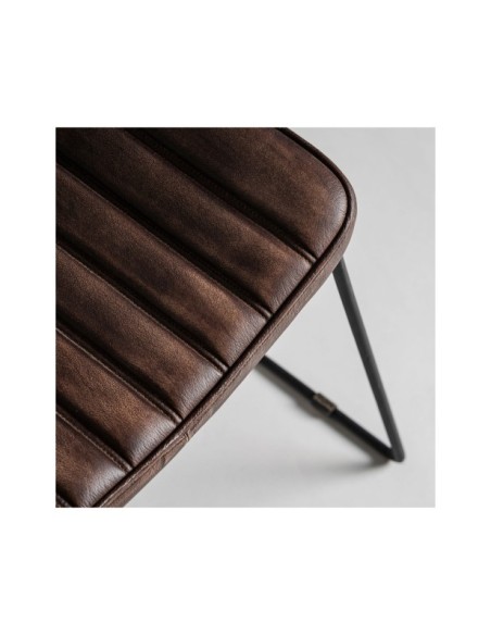 Silla ISSERT, Piel / Marrón, Negro - Kodu Home Design