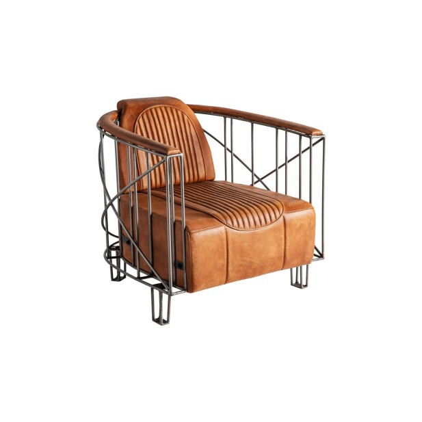 Sillón CHAIZE, Piel / Marrón - Kodu...