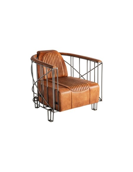 Sillón CHAIZE, Piel / Marrón - Kodu Home Design