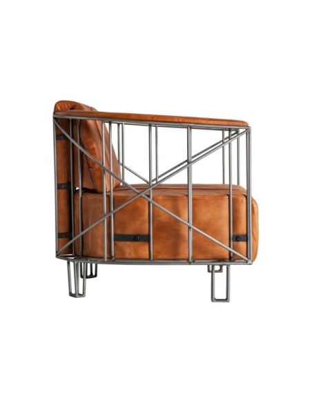 Sillón CHAIZE, Piel / Marrón - Kodu Home Design