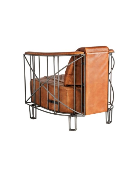 Sillón CHAIZE, Piel / Marrón - Kodu Home Design