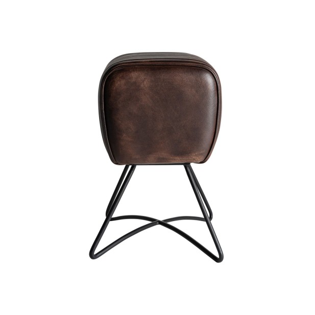 Taburete GLADYS, Piel / Marrón, Negro...