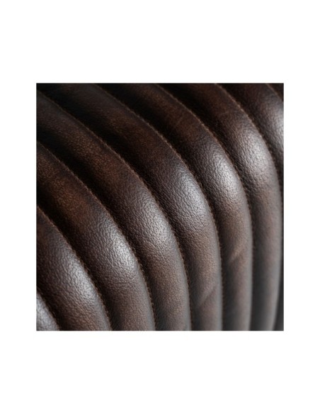 Taburete GLADYS, Piel / Marrón, Negro - Kodu Home Design