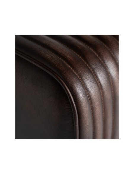 Taburete GLADYS, Piel / Marrón, Negro - Kodu Home Design