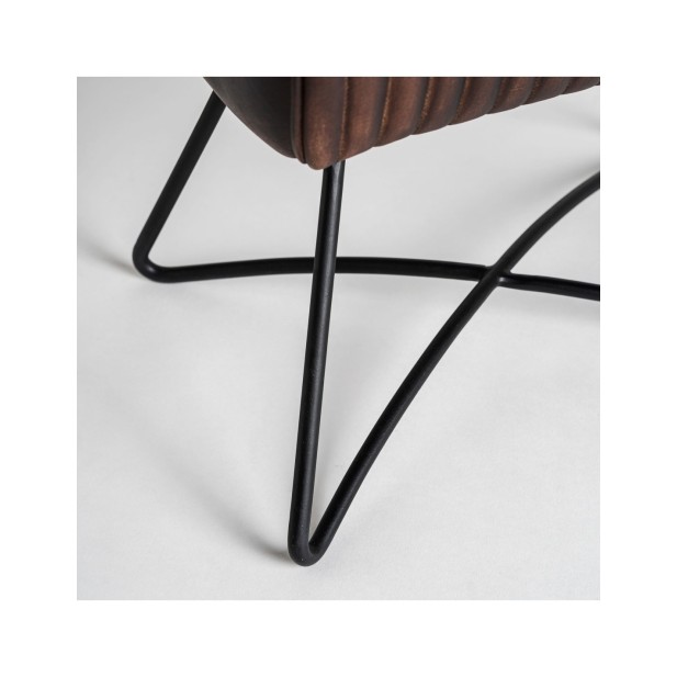 Taburete GLADYS, Piel / Marrón, Negro...