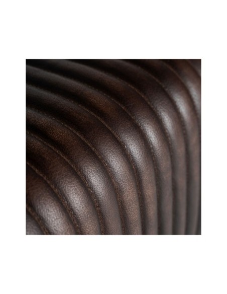 Taburete GLADYS, Piel / Marrón, Negro - Kodu Home Design