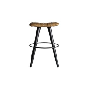 Taburete BEFAUX, Piel / Marrón, Negro - Kodu Home Design 2