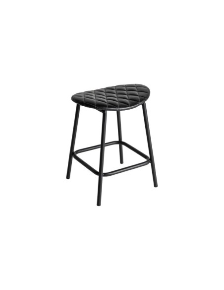 Taburete CHAEPE, Piel / Negro - Kodu Home Design