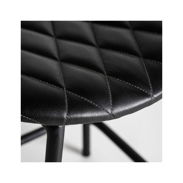 Taburete CHAEPE, Piel / Negro - Kodu...