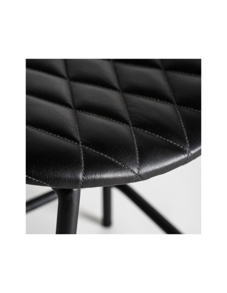 Taburete CHAEPE, Piel / Negro - Kodu Home Design