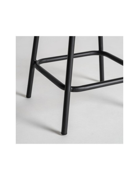 Taburete CHAEPE, Piel / Negro - Kodu Home Design
