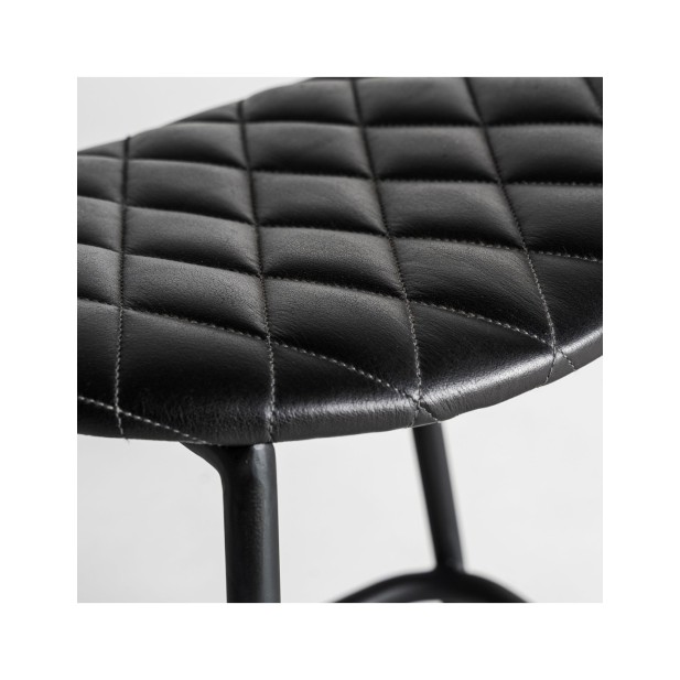 Taburete CHAEPE, Piel / Negro - Kodu...