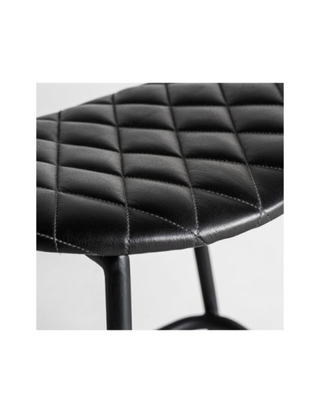 Taburete CHAEPE, Piel / Negro - Kodu Home Design