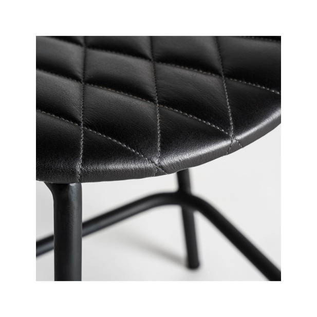 Taburete CHAEPE, Piel / Negro - Kodu...