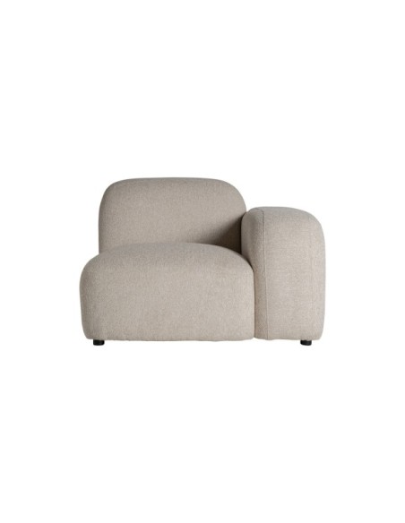 Sofá Esquinero CEYRAT Módulo Izquierdo, Poliéster / Crema, Marrón - Kodu Home Design
