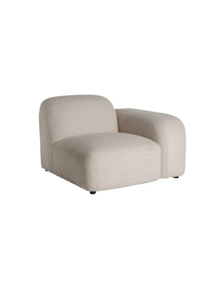 Sofá Esquinero CEYRAT Módulo Izquierdo, Poliéster / Crema, Marrón - Kodu Home Design