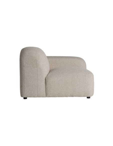 Sofá Esquinero CEYRAT Módulo Izquierdo, Poliéster / Crema, Marrón - Kodu Home Design