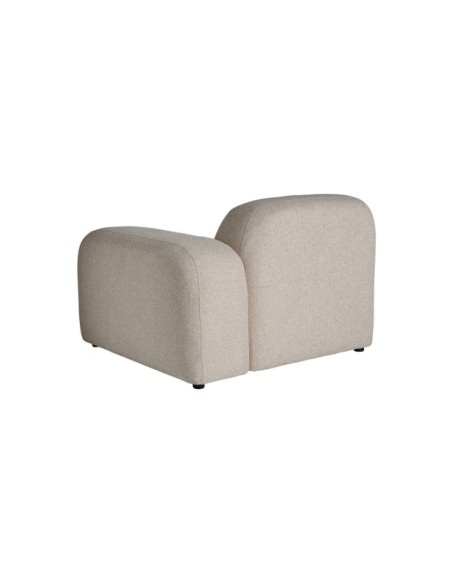 Sofá Esquinero CEYRAT Módulo Izquierdo, Poliéster / Crema, Marrón - Kodu Home Design