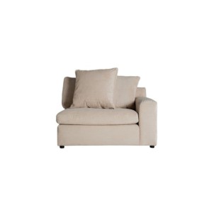 Módulo Sofá Esquinero KLERKEN, Poliéster / Crema, Marrón...