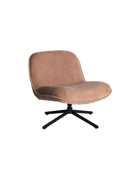 Sillón Giratorio GIGNAC, Textil / Terracota, Negro - Kodu Home Design