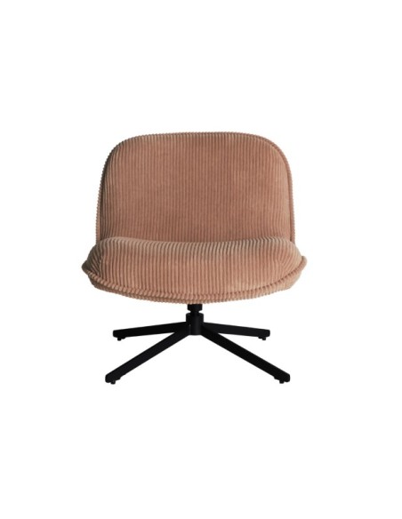 Sillón Giratorio GIGNAC, Textil / Terracota, Negro - Kodu Home Design