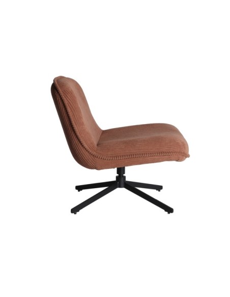 Sillón Giratorio GIGNAC, Textil / Terracota, Negro - Kodu Home Design