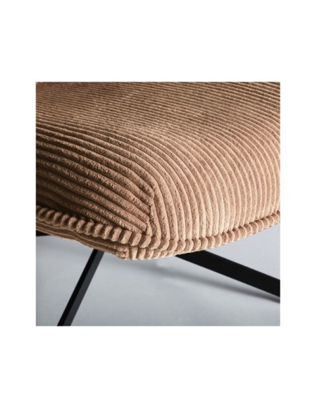 Sillón Giratorio GIGNAC, Textil / Terracota, Negro - Kodu Home Design