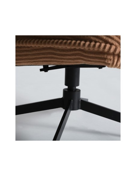 Sillón Giratorio GIGNAC, Textil / Terracota, Negro - Kodu Home Design