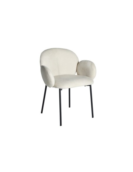 Silla BURGNAC, Poliéster / Crema, Negro - Kodu Home Design