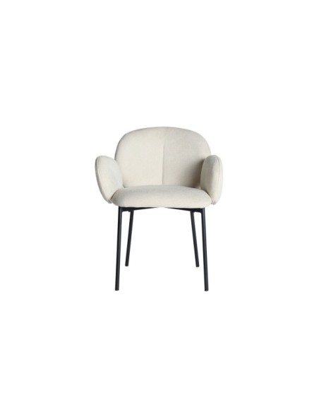 Silla BURGNAC, Poliéster / Crema, Negro - Kodu Home Design