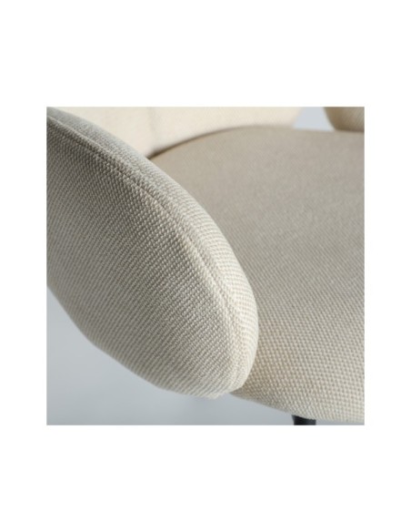 Silla BURGNAC, Poliéster / Crema, Negro - Kodu Home Design