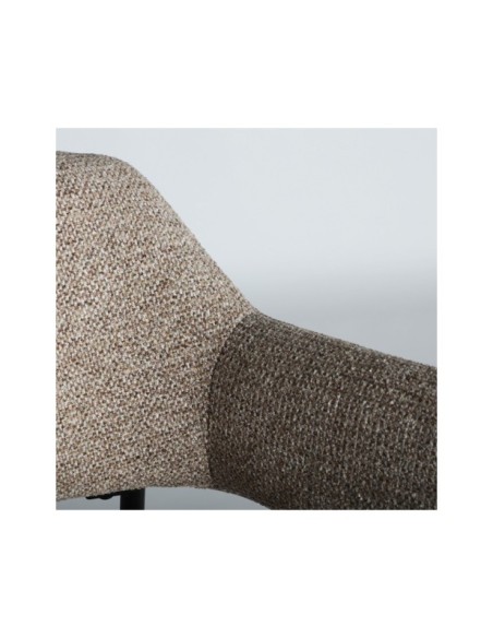 Silla SARZAY, Poliéster / Marrón, Negro - Kodu Home Design
