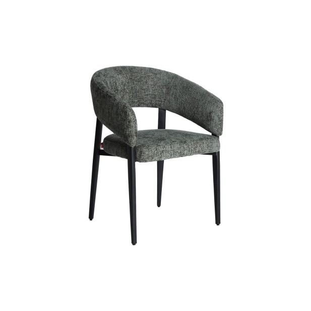 Silla BRUGES, Hierro / Negro, Gris -...