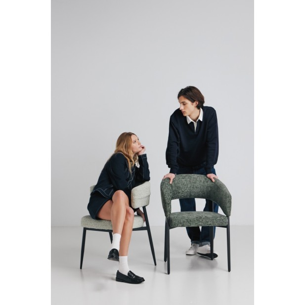 Silla BRUGES, Hierro / Negro, Gris -...