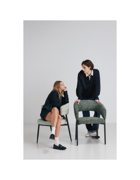 Silla BRUGES, Hierro / Negro, Gris - Kodu Home Design