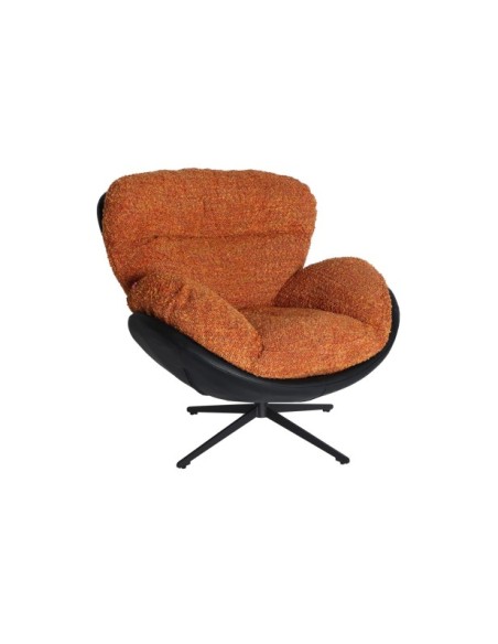 Sillón Giratorio MARRAKECH, Hierro / Negro, Naranja - Kodu Home Design