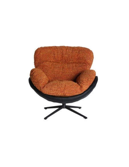Sillón Giratorio MARRAKECH, Hierro / Negro, Naranja - Kodu Home Design