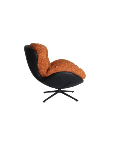 Sillón Giratorio MARRAKECH, Hierro / Negro, Naranja - Kodu Home Design