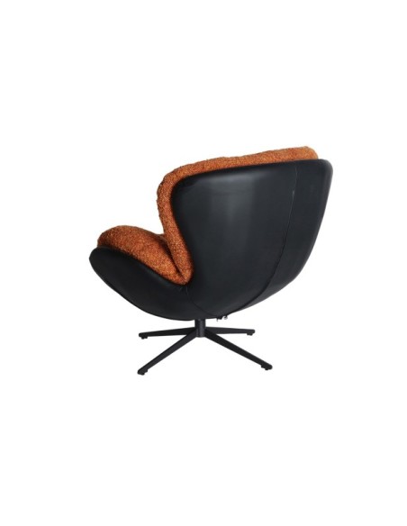 Sillón Giratorio MARRAKECH, Hierro / Negro, Naranja - Kodu Home Design