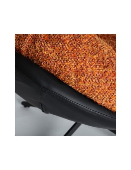 Sillón Giratorio MARRAKECH, Hierro / Negro, Naranja - Kodu Home Design
