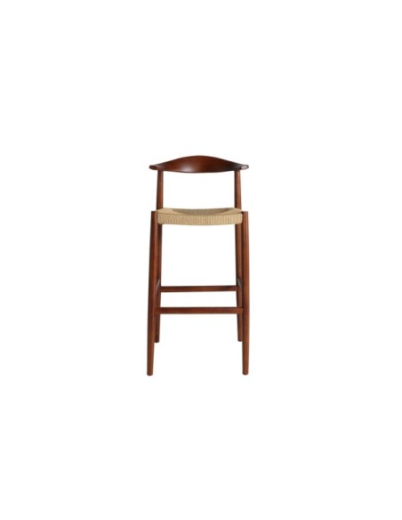 Taburete Alto ZELHEM 76 cm, Madera / Marrón, Beige - Kodu Home Design