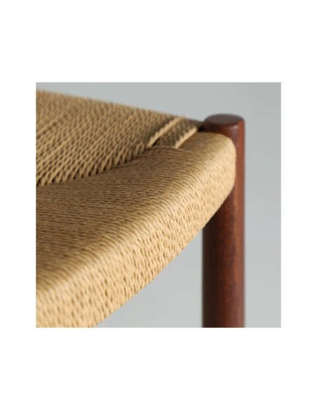 Taburete Alto ZELHEM 76 cm, Madera / Marrón, Beige - Kodu Home Design