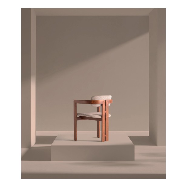 Silla HEDEL, Madera / Marrón, Gris -...